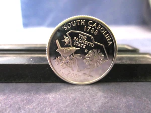 2000-S SILVER Quarter SOUTH CAROLINA Deep Cameo Mirror Proof Upper Grading Range - Picture 1 of 3