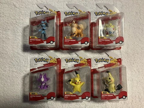 Jazwares Pokemon Battle Figure Pikachu Riolu Togepi Mimikyu Growlithe Toxel Lot Cover