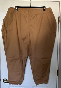 Denim & Co. EasyWear Twill Pull-On Jogger Pants Camel 5X A393370 - Picture 1 of 5