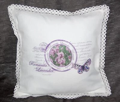 Kissenbezug 40x40 Kissen Landhaus Spitze Kissenhülle Lavendel Dekokissen Hossner - Bild 1 von 4