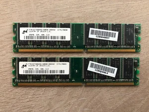 lot 2x barrette ram 512mb (256mb x2) ddr 400 cl3 mt8vddt3264ag-40bgb non testé - Afbeelding 1 van 2