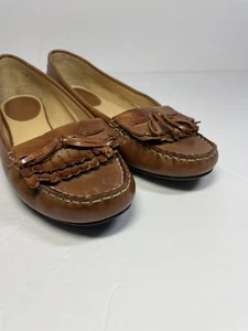 Cole Haan braune klassische Damen-Slipper Leder Fransen Quaste Größe 6,5B - Bild 1 von 11