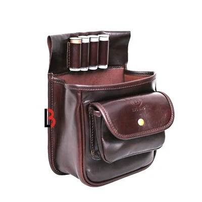 Genuine Cowhide Leather Trap Shooting Bag Ammo Storage Shell Pouch 50+ - Image 1 of 4
