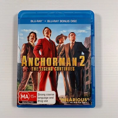 Anchorman 2 The Legend Continues (Blu-ray 2014 2 disc) Will Ferell Steve Carell - Image 1 of 4