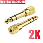 2x 3.5mm GOLD Headphone Stereo Audio Adapter to 6.35mm Jack Earphone 1/4&quot;