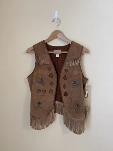 RRL Double RL Ralph Lauren New Limited Edition Suede Fringe Vest Beaded Tan 2 - Picture 1 of 7