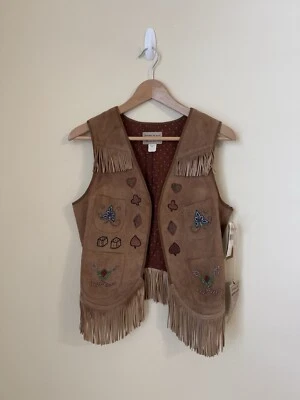 RRL Double RL Ralph Lauren New Limited Edition Suede Fringe Vest Beaded Tan 2 - Image 1 of 4