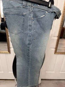 Jukebox stretch capris Jeans Studded Size 8, Belted - Picture 1 of 3