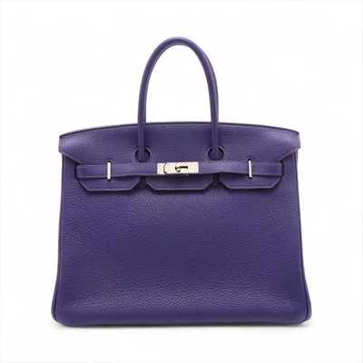 Accesorios de metal plateado Hermès Birkin 35 Le Tournay Taurillon Clemence Iris □N:201 Foto 1 de 4