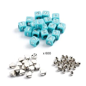 Silver Alphabet Beads Craft Set 6+ - Picture 1 of 3