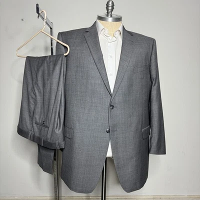 Jos A Bank Reserve Mens Grey Wool Suit 52L 40W - Image 1 of 4