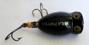 Hula Popper Fred Arbogast nero vintage 760-02 NOS 3/8 oz acqua superiore - Foto 1 di 8