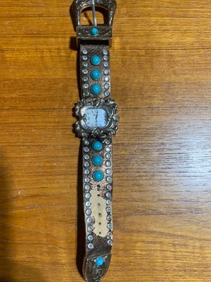 Reloj Geneva Mujer 7742 Oro Turquesa Platino Necesita Batería Foto 1 de 4