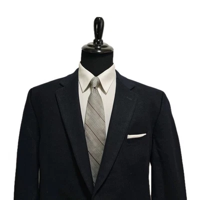 Blazer Abrigo Ralph Lauren LRL Franela Hombres 52L Cachemira Seda Lana Negro Blazer  Foto 1 de 4