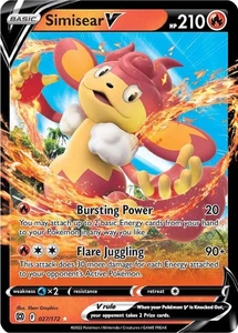 Pokemon Brilliant Stars Simisear V 027/172 Ultra Rare Holo Card - Picture 1 of 1