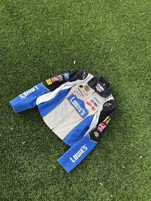 NWT Grey M JIMMIE JOHNSON CHASE AUTHENTIC STITCHED LOWES NASCAR RACING JACKET - Image 1 of 4