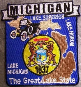Embroidered USA State Patch Michigan NEW montage - Picture 1 of 1