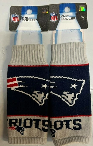 New England Patriots NFL Knit Bottle Cooler Set of 2 Cover