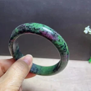 Natural Red Green Ruby Gemstone Quartz Crystal Bangle Inside Diameter 58mm - Picture 1 of 6