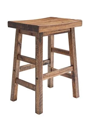 Alaterre Durango 26 Inch Rustic Industrial Wood Counter Height Stool - Image 1 of 4