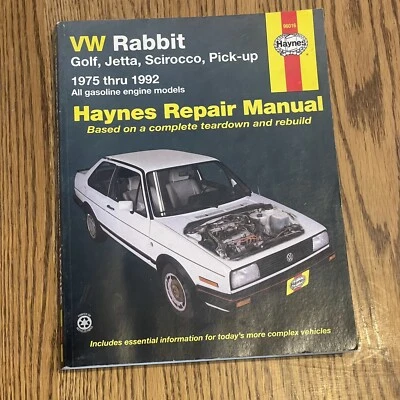 Haynes Volkswagen Rabbit/Golf/Jetta/Scirocco/Pickup - 75-92 - Manual de reparo - Imagem 1 de 3