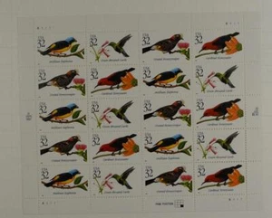 US SCOTT 3222 - 3225 PANE OF 20 TROPICAL BIRDS 32 CENTS FACE MNH - Picture 1 of 1