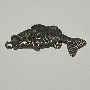 Vintage Brass North American Fishing Club Key Chain-Charm Only - Picture 1 of 2