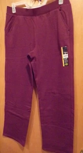Women's  Fleece Open Leg Sweat Pants~Purple (Plum) or Gray~Asst. Sizes~NEW w/TAG - Picture 1 of 4