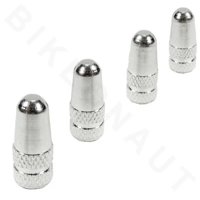 Tapa de válvula Presta plateada 4 piezas aluminio duradero *EE. UU. Vendedor* Foto 1 de 4