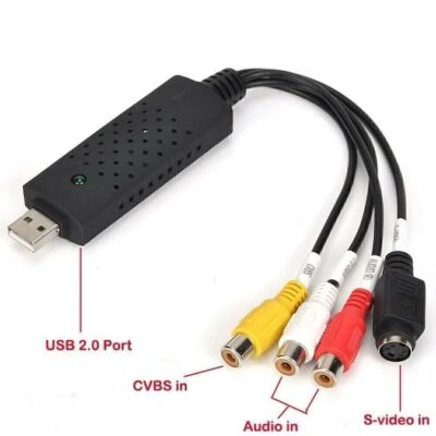 USB 2.0 Audio Video VHS VCR TV to DVD Converter Capture Card Device Adapter - Image 1 of 4