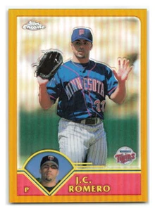J.C. Romero 2003 Topps Rifrattore Oro Cromato SP/449 #360-TWINS - Foto 1 di 2