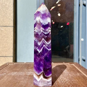 1.11LB Natural dream amethyst pillar obelisk quartz wand crystal specimen - Picture 1 of 15