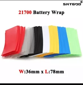 21700 battery pvc heat shrink wrap lot of 20pcs plus 20pcs PET plastic insulator - Picture 1 of 20