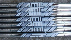 4-PW TRUE TEMPER AMT TOUR WHITE S300 FLEX .355" TAPER TIP IRON SHAFTS  - Picture 1 of 3