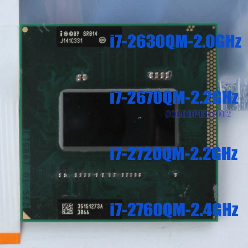 Intel Core i7-2630QM i7-2670QM i7-2720QM i7-2760QM Socket G2 CPU Processor - Immagine 1 di 1