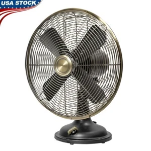 Vintage Oscillating Tabletop Fan 12 In Metal 3 Speed Indoor Air Circulator New - Picture 1 of 11