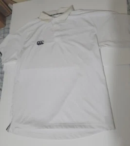Canterbury Of New Zealand XL Short Sleeve Polo Shirt White Black Stretch Ionx - Picture 1 of 6
