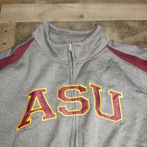 Campus Drive ASU Men's Medium Sweatshirt Jacket Gray Stitched Logo Casual Zip Cover