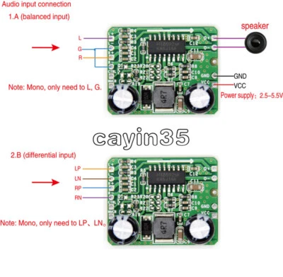 Differential Verstärker Platine Digital Class AB D Mono Audio Endstufe 2*5W - Bild 1 von 4