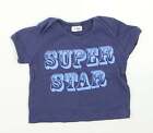 F&F Jungen blau Baumwolle Basic T-Shirt Größe 3-6 Monate runder Ausschnitt - Superstar