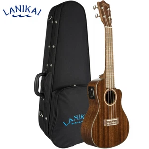 Lanikai MAS-CEC All Solid Mahogany Concert Acoustic Electric Ukulele w/ Case - Picture 1 of 4