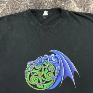 Vintage Dragon Shirt Mens XL 90s Y2K Art Fantasy Hewlin Celtic Myth Mythological - Picture 1 of 8