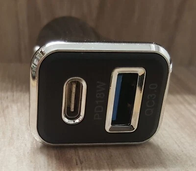Dual Port Fast Car Charger USB and Type C PD Car Adapter QC 3.0 Quick Charge - Image 1 of 2