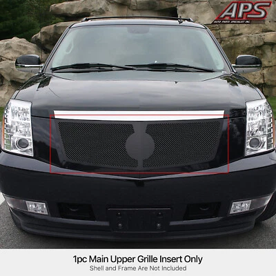 Fits 2002-2006 Cadillac Escalade/EXT/ESV Main Upper Stainless Black Mesh Grille - Image 1 of 4