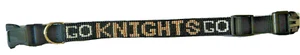 LAS VEGAS GOLDEN KNIGHTS DOG COLLAR HANDMADE BEADED SNAP/BKL/D RING MED 15"-17" - Picture 1 of 6