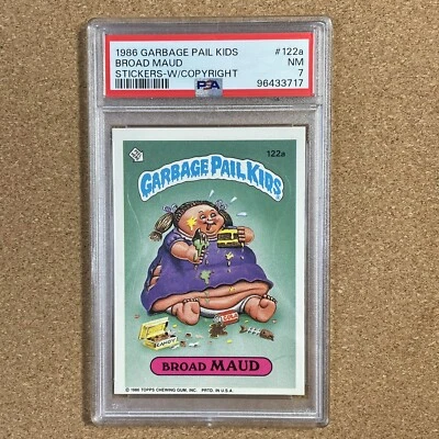 BROAD MAUD #122A W/ COPYRIGHT 1986 GARBAGE PAIL KIDS STICKERS OS3 - PSA 7 NM - Image 1 of 4