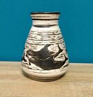 Keramik Vase (Deutschland) Orcas Whales sgraffito 17 cm high. Midcentury WGP