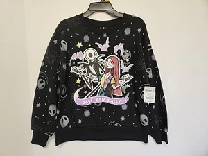 Disney Nightmare Before Christmas Jack and Sally Girls Sweatshirt Size S 6-6x - Picture 1 of 2