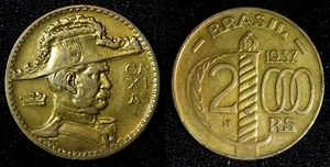BRAZIL Aluminum-Bronze 1937 2000 Reis KM# 542 (27 548) - Picture 1 of 3