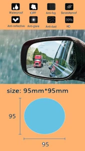 RENAULT AUTO RÜCKSPIEGEL SEITENSPIEGEL ANTI BESCHLAG, WASSERABWEISEND RUND FOLIE 2 Stück - Bild 1 von 11